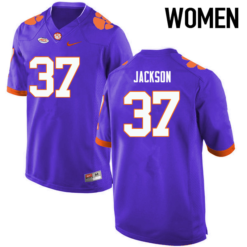 Women Clemson Tigers #37 Austin Jackson College Football Jerseys-Purple